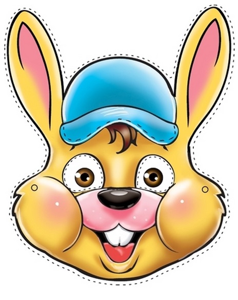 çocuklar için hazır kağıttan Tavşan maskesi şablonu